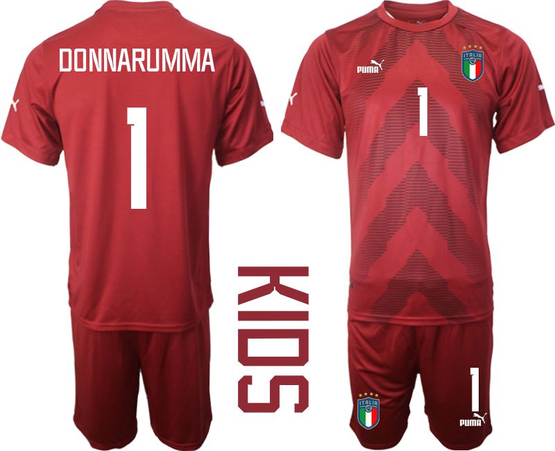 Youth 2022 World Cup National Team Italy red goalkeeper #1 Soccer Jerseys->youth soccer jersey->Youth Jersey